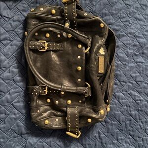 Steve Madden Black Satchel with Gold Studs